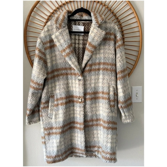 Olivaceous Jackets & Blazers - Olivaceous wool blend plaid coat size large